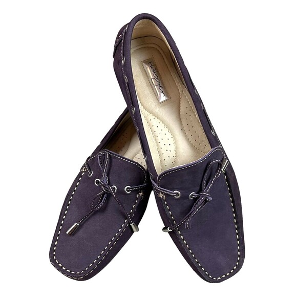Halogen Driving Mocs  Women's Size 9.5  Eggplant Leather Loafers W05612 - Picture 1 of 9